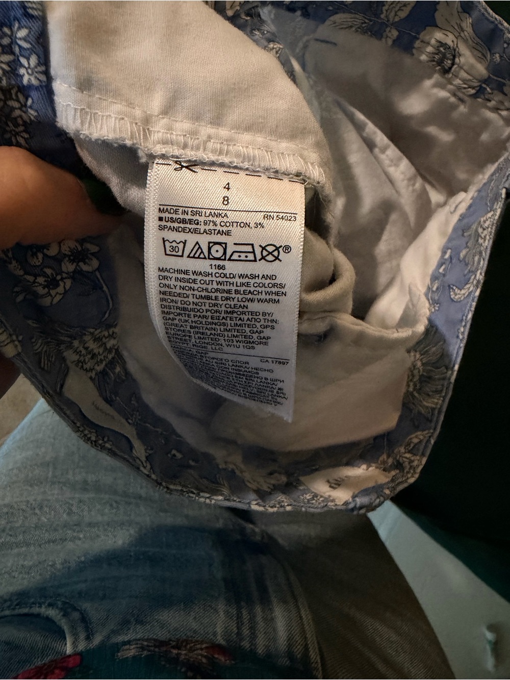 GAP Women's Light Blue Floral Jean Shorts